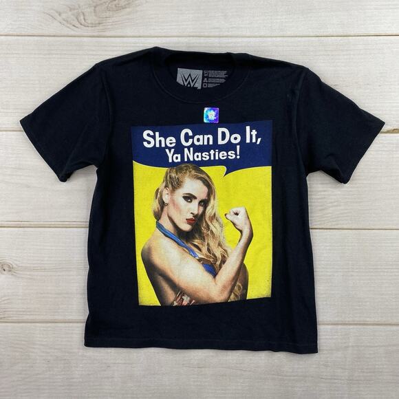 WWE Lacey Evans T-shirt Youth S Black She Can Do It Ya Nasties Graphic Wrestling - Picture 1 of 7